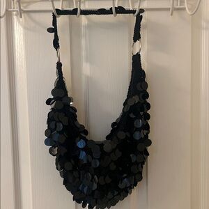 Vintage Black Sequin Shoulder Bag